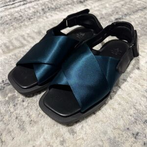 Aquatalia Black and Teal Women's Sandals